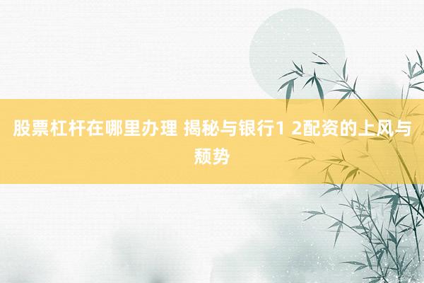 股票杠杆在哪里办理 揭秘与银行1 2配资的上风与颓势